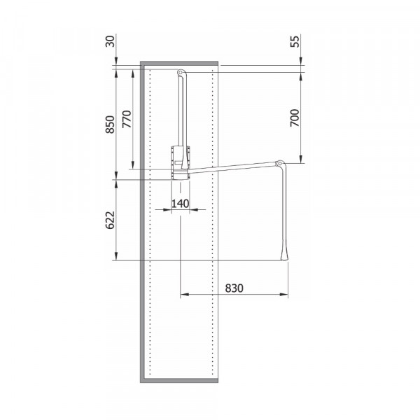 Appendiabiti saliscendi per armadio 77 - 120 cm servetto 2004 originale grigio